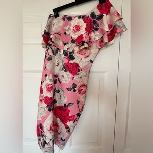 Miss Hanna Bodycon One Shoulder Floral Dress Size 0